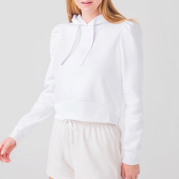 Z supply Logan puff sleeve hoodie white - Picture 2 of 2